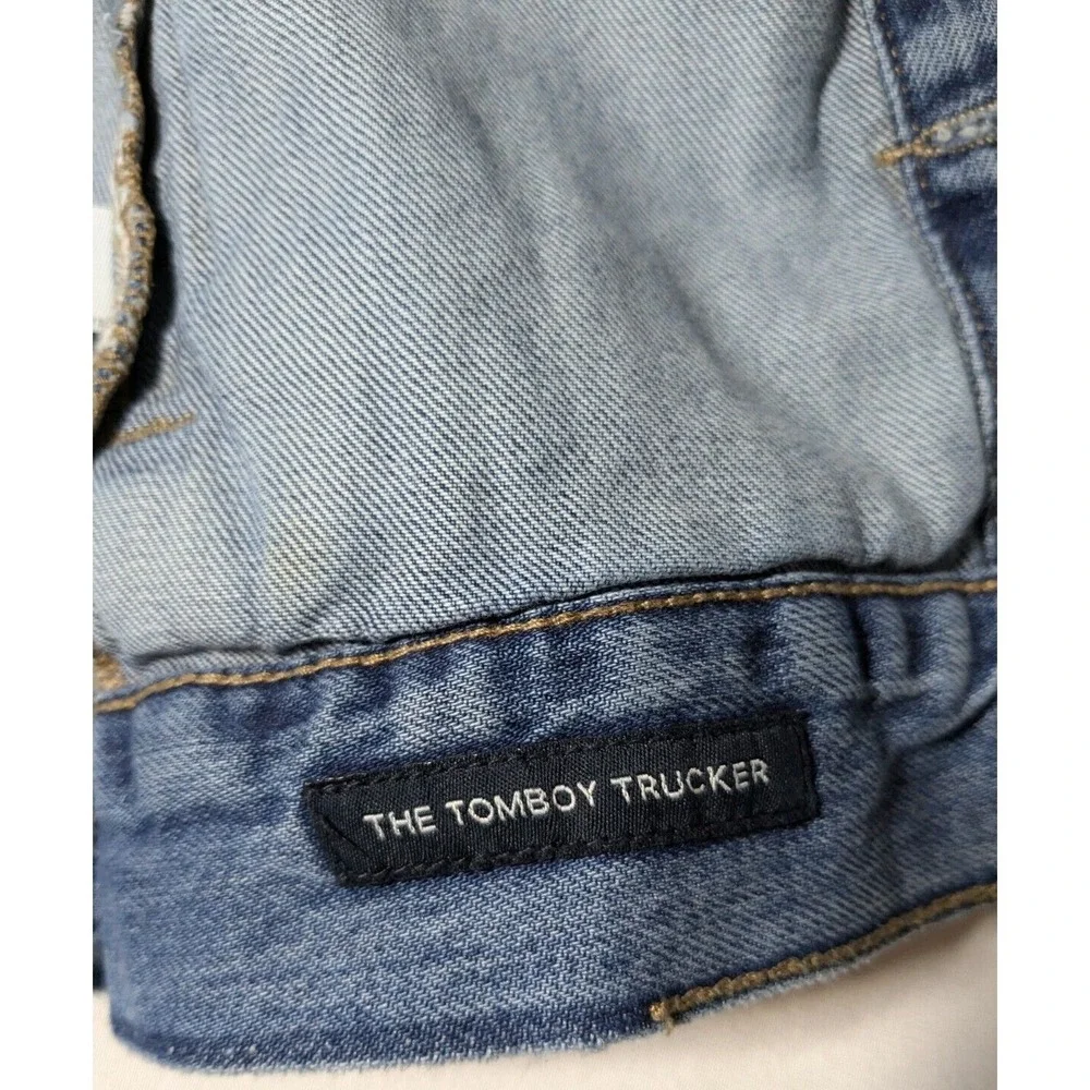 LUCKY BRAND The Tomboy Trucker Women‎ XS Distressed Denim Jean Jacket